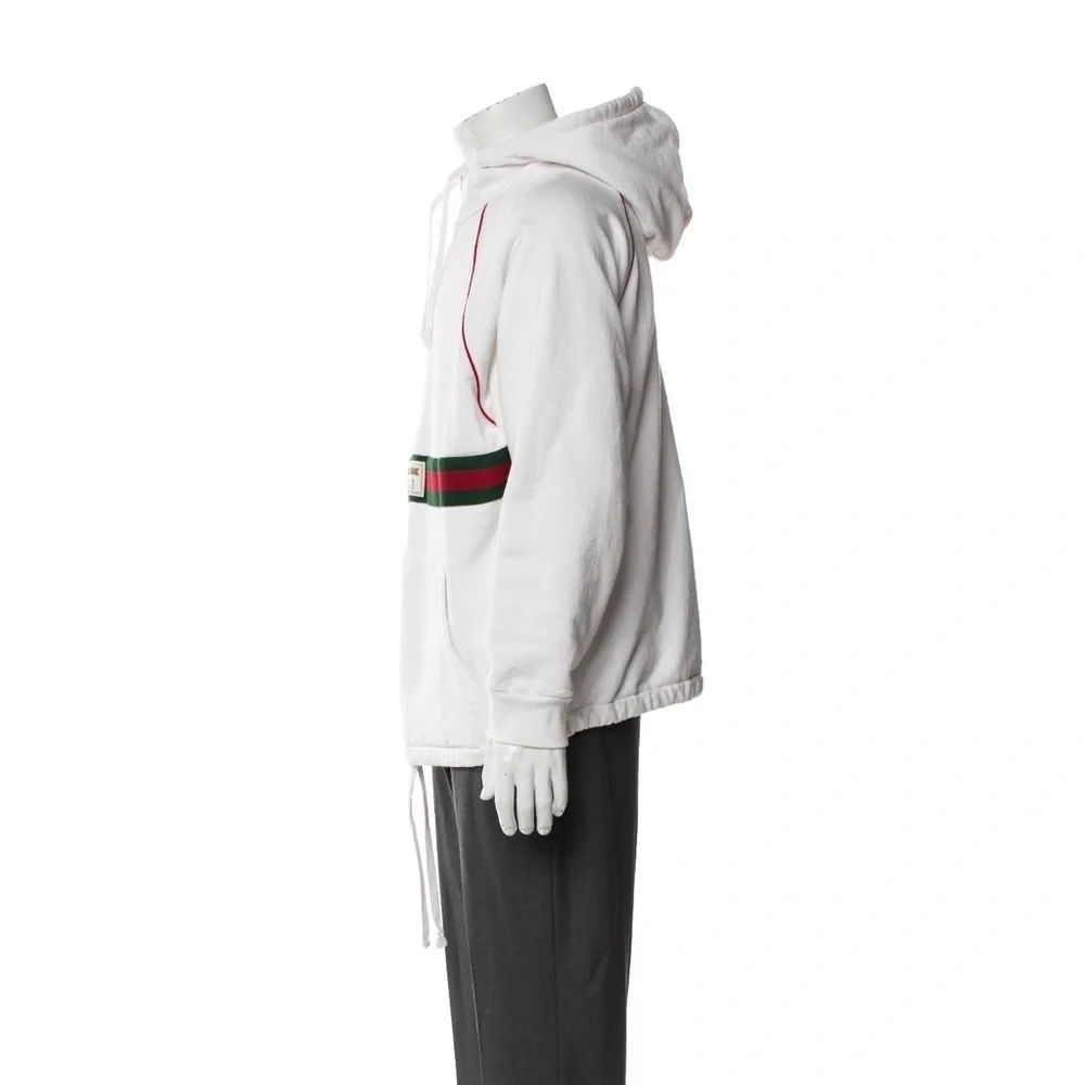 Gucci Web Accent thick White Hoodie Men’s Small